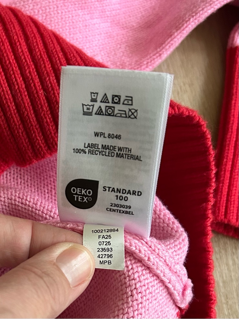 Pink & Red Contrast Ringer Crewneck Sweater - Picture 6 of 8